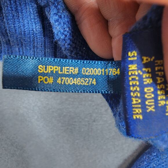 Polo Ralph Lauren Mens Sweater Extra Large Blue Henley Mock Neck Cotton Office - Picture 8 of 14